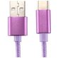 Mobigear Nylon USB-A naar USB-C Kabel 2 Meter - Paars