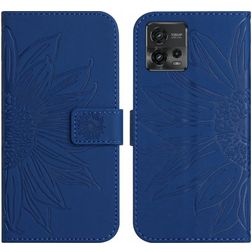 Mobigear Sunflower Motorola Moto G72 Hoesje Bookcase Portemonnee - Donkerblauw