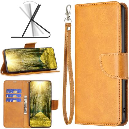 Mobigear Excellent Motorola Moto E32s Hoesje Bookcase Portemonnee - Cognac
