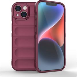 Mobigear Bumpy iPhone 15 Hoesje Flexibel TPU Backcover - Bordeaux Rood
