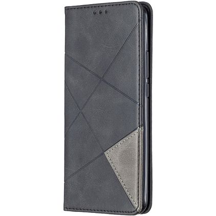 Mobigear Rhombus Slim Xiaomi Redmi 9 Hoesje Bookcase - Zwart