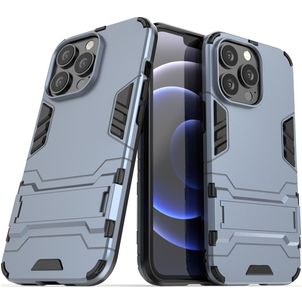 Mobigear Armor Stand iPhone 13 Pro Hoesje Hardcase Backcover Shockproof met Standaard - Blauw