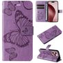 Mobigear Butterfly iPhone 16 Pro Hoesje Bookcase Portemonnee - Paars
