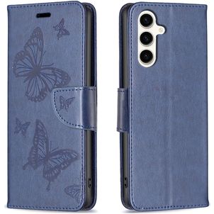 Mobigear Butterfly Samsung Galaxy S23 FE Hoesje Bookcase Portemonnee - Blauw