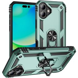 Mobigear Armor Ring iPhone 17 Hoesje Hardcase Backcover Shockproof met Ringhouder - Groen