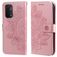 Mobigear Flowers OPPO A74 5G Hoesje Bookcase Portemonnee - Roségoud