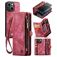 Caseme 008 iPhone 13 Hoesje Uitneembare 2in1 Bookcase Portemonnee - Rood