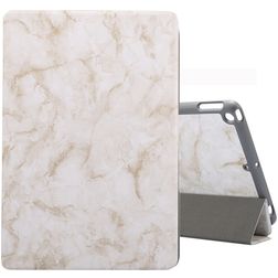Mobigear Tri-Fold Marble iPad 8 (2020) Hoes Bookcase + Stylus Houder - Wit