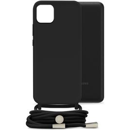 Mobilize Lanyard Gelly Samsung Galaxy A03 Flexibel TPU Hoesje met koord - Zwart