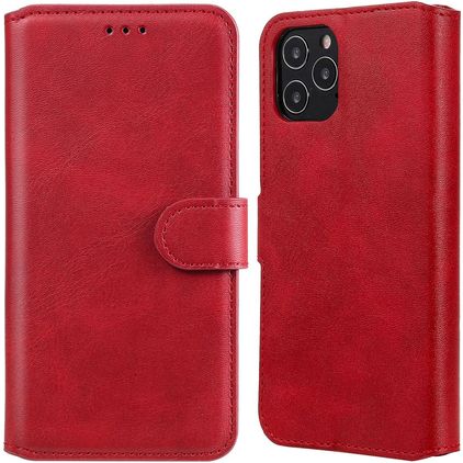 Mobigear Wallet iPhone 12 Hoesje Bookcase Portemonnee - Rood