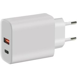Mobiparts Wall Charger Dual USB / USB-C Oplader Quick Charge 45W - Wit