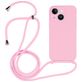 Mobigear Lanyard iPhone 14 Plus Siliconen Hoesje met koord - Roze