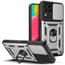 Mobigear Armor Ring Cam Slide Samsung Galaxy M53 Hoesje Hardcase Backcover Shockproof met Ringhouder - Zilver