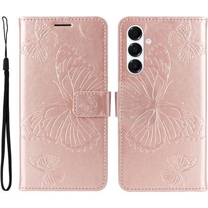 Mobigear Butterfly Samsung Galaxy A26 Hoesje Bookcase Portemonnee - Roségoud