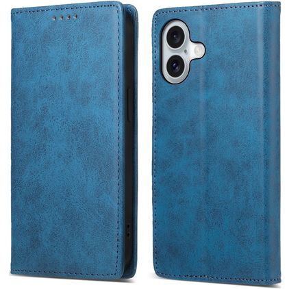 Mobigear Wallet iPhone 16 Hoesje Bookcase Portemonnee - Blauw