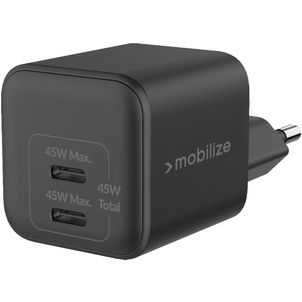 Mobilize Wall Charger Dual USB / USB-C Power Delivery 45W - Zwart
