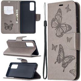 Mobigear Butterfly Samsung Galaxy S20 FE Hoesje Bookcase Portemonnee - Grijs