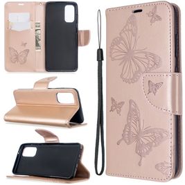 Mobigear Butterfly Samsung Galaxy S20 Hoesje Bookcase Portemonnee - Roségoud