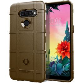 Mobigear Rugged Shield LG K50s Hoesje Flexibel TPU Backcover Shockproof - Bruin