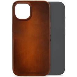 Mobilize Premium iPhone 15 MagSafe Hoesje Echt Leer Backcover - Burned Cognac