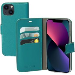 Mobiparts Saffiano Wallet iPhone 13 Hoesje Bookcase Portemonnee - Turquoise