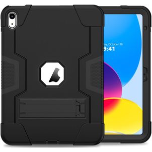 Mobigear ShieldStand iPad 11 (2025) Hoes Hard Kunststof,Siliconen Backcover + Standaard - Zwart