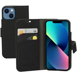 Mobiparts Saffiano Wallet iPhone 13 Mini Hoesje Bookcase Portemonnee - Zwart