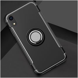 Mobigear Armor Ring iPhone XR Hoesje Hardcase Backcover Shockproof met Ringhouder - Zwart Mobigear Armor Ring iPhone XR Hoesje Hardcase Backcover Shockproof met Ringhouder - Zwart