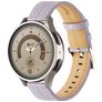 Mobigear Stitched Leren Smartwatch Bandje Gespsluiting - Universeel 22 mm connector - Paars