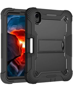 Mobigear ShieldStand iPad Mini 6 (2021) Hoes Hard Kunststof,Siliconen Backcover + Stylus Houder + Standaard - Zwart