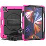 Mobigear SureGrip Xtreme iPad Pro 12.9 Inch (2018) Hoes Hard Kunststof,Siliconen Backcover + Stylus Houder + Schouderband + Standaard - Zwart / Roze