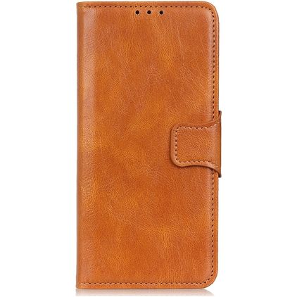 Mobigear Classy Motorola One Fusion Plus Hoesje Bookcase Portemonnee - Cognac