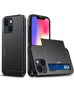 Mobigear Card iPhone 15 Hoesje Hardcase Backcover Shockproof met Pasjeshouder - Zwart