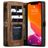 Caseme 008 iPhone 12 Hoesje Uitneembare 2in1 Bookcase Portemonnee - Bruin