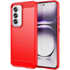 Mobigear Brushed Slim OPPO Reno 12 Pro Hoesje Flexibel TPU Backcover - Rood