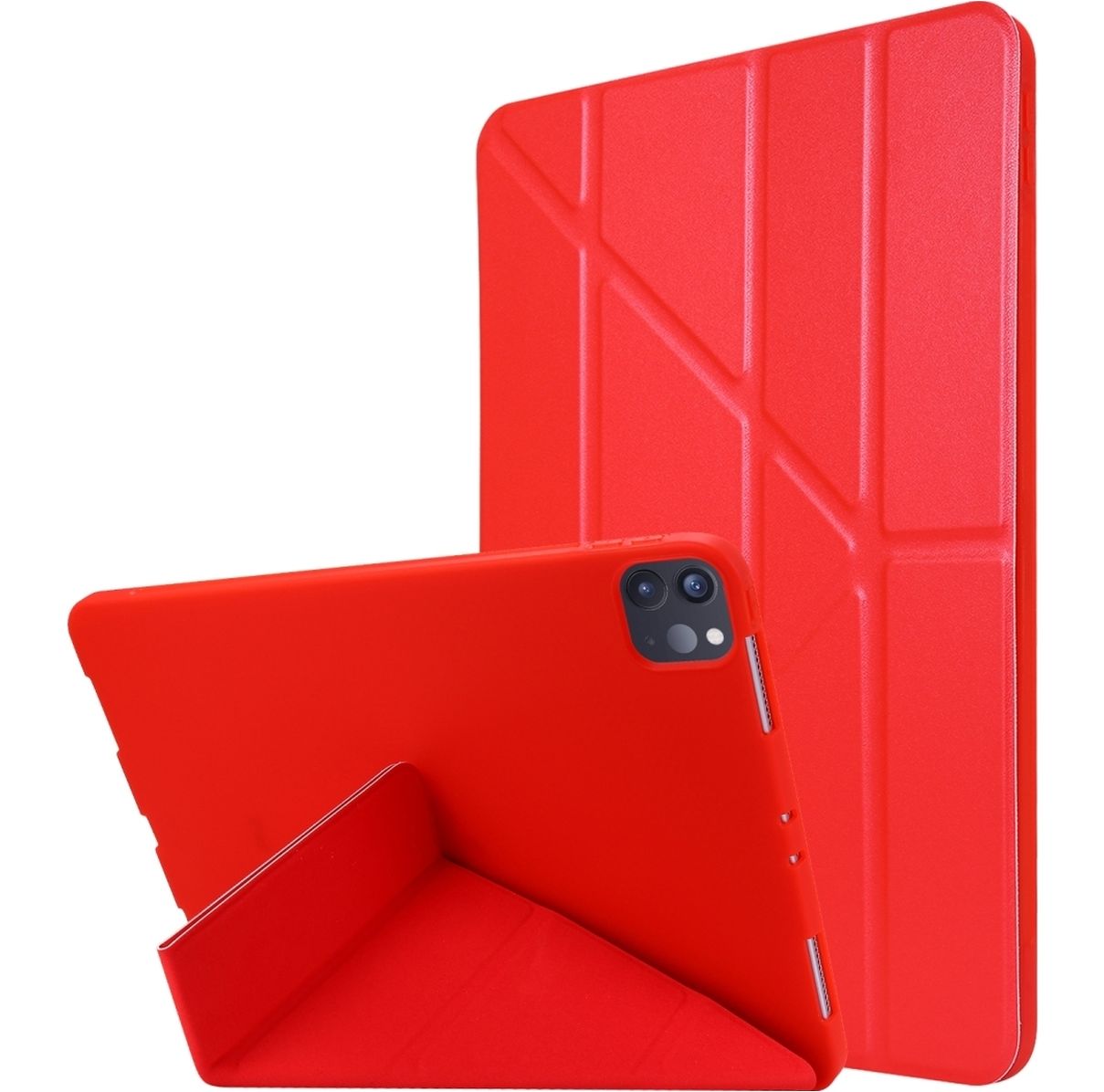 Origami IPad Case For IPad 9.7 Inch 6th 2018 & 5th 2017 Gen Also Fits Ipad 9.7 Air 2013 Air 2nd 2014 5 In 1 Multiple Angles Viewing Positions Smooth Silicone Cover Soft Tpu Back Beige 134074137 - View #3