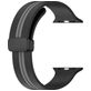Mobigear Stripe Mag Siliconen Apple Watch Bandje Magneetsluiting - 42/41/40/38 mm - Zwart / Grijs