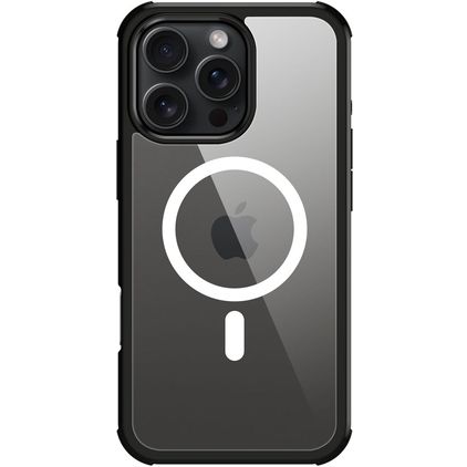 Valenta Full Cover iPhone 16 Pro Max MagSafe Hoesje Gehard Glas Backcover Shockproof - Zwart