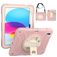 Mobigear SureGrip iPad 11 (2025) Hoes Hard Kunststof,Siliconen Backcover + Stylus Houder + Schouderband + Standaard - Roze