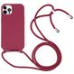Mobigear Lanyard iPhone 16 Pro Siliconen Hoesje met koord - Rood
