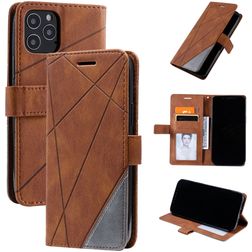 Mobigear Rhombus iPhone 12 Hoesje Bookcase Portemonnee - Bruin