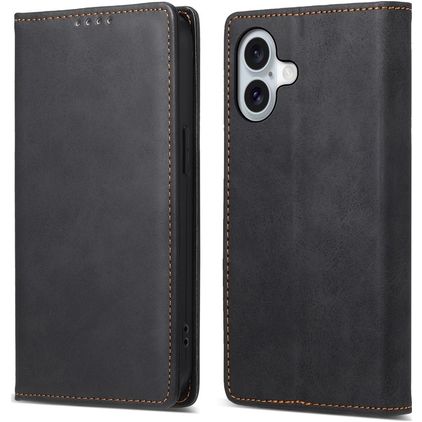 Mobigear Wallet iPhone 16 Hoesje Bookcase Portemonnee - Zwart