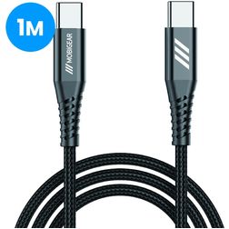 Mobigear Nylon USB-C naar USB-C Kabel 1 Meter - Zwart