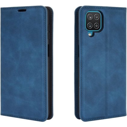 Mobigear Retro Slim Samsung Galaxy A12 Hoesje Bookcase Portemonnee - Blauw