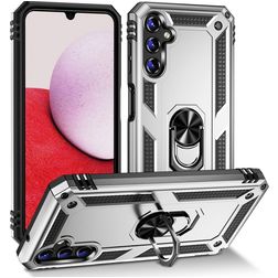 Mobigear Armor Ring Samsung Galaxy A14 Hoesje Hardcase Backcover Shockproof met Ringhouder - Zilver