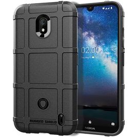 Mobigear Rugged Shield Nokia 2.2 Hoesje Flexibel TPU Backcover Shockproof - Zwart