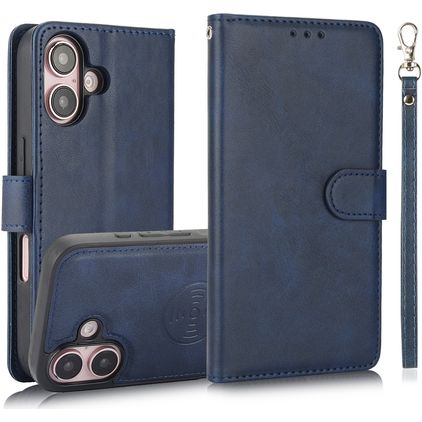 Mobigear Wallet iPhone 16 Plus Hoesje Uitneembare 2in1 Bookcase Portemonnee - Blauw