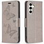 Mobigear Butterfly Samsung Galaxy S23 FE Hoesje Bookcase Portemonnee - Grijs