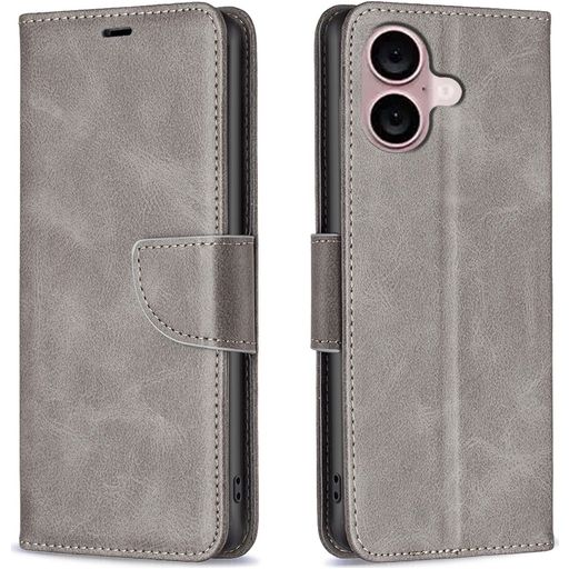 Mobigear Excellent iPhone 16 Plus Hoesje Bookcase Portemonnee - Grijs