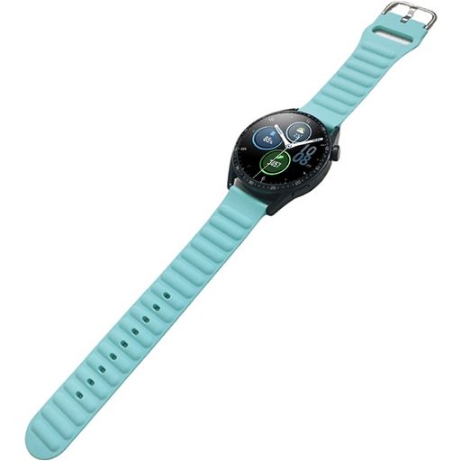 Mobigear Bumpy Siliconen Smartwatch Bandje Gespsluiting - Universeel 22 mm connector - Blauw